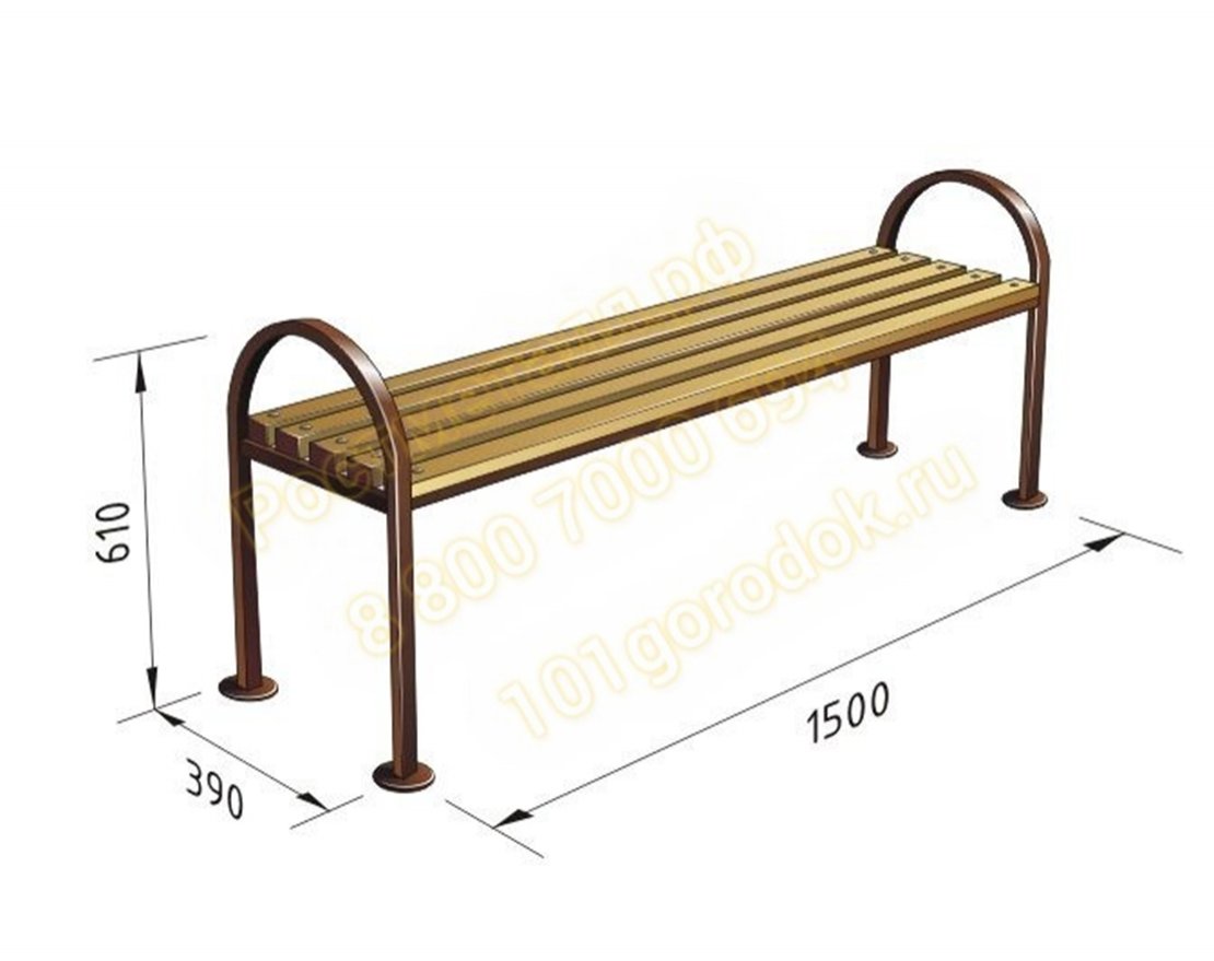 Скамейка уличная Эконом без спинки 4152
